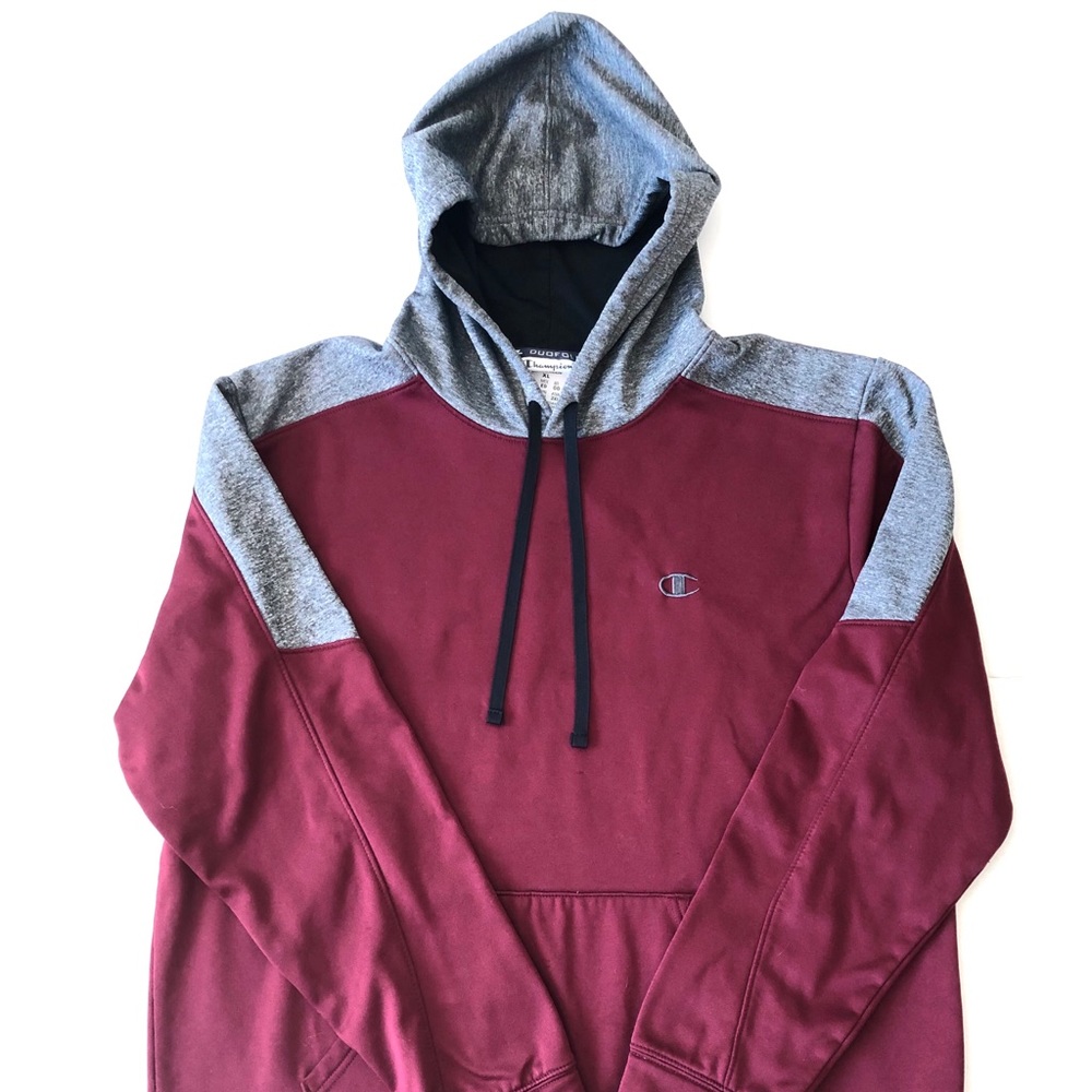 Champion Women Pullover Sweatshirt XL Maroon Gray